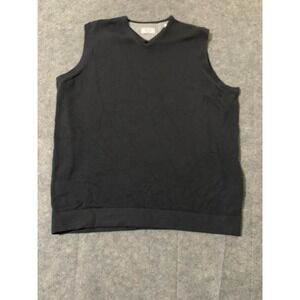 AdiPure By Adidas Sweater Vest Mens Dark Gray Pullover Golf Wool And Cotton L